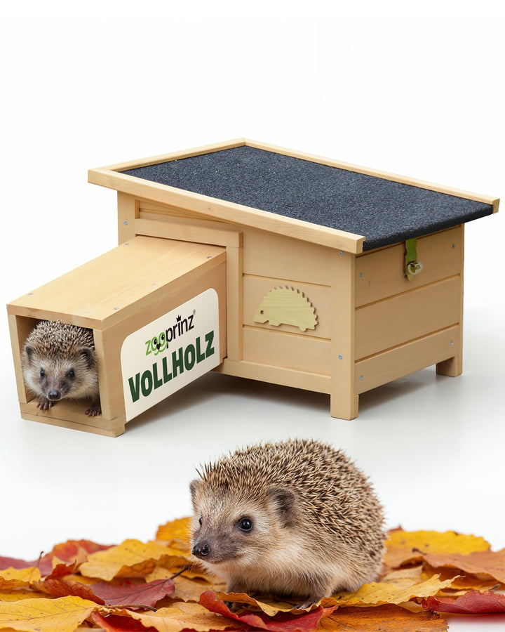 zooprinz Igelhaus Winterfest mit Boden – sicheres Outdoor Igelhotel für den Garten, wetterfestes Hol