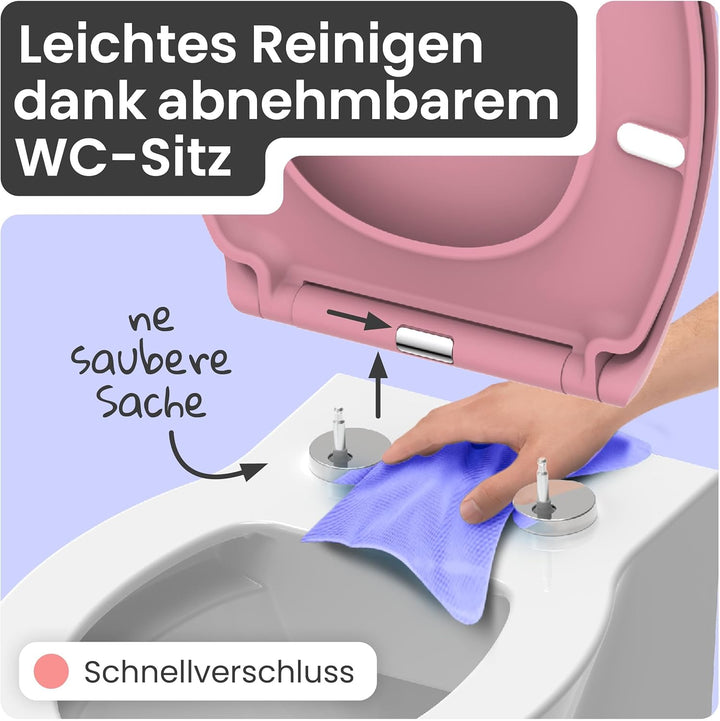 instmaier Helma | Toilettendeckel mit Absenkautomatik | Trendfarbe Koralle | TÜV geprüft | Ovale For