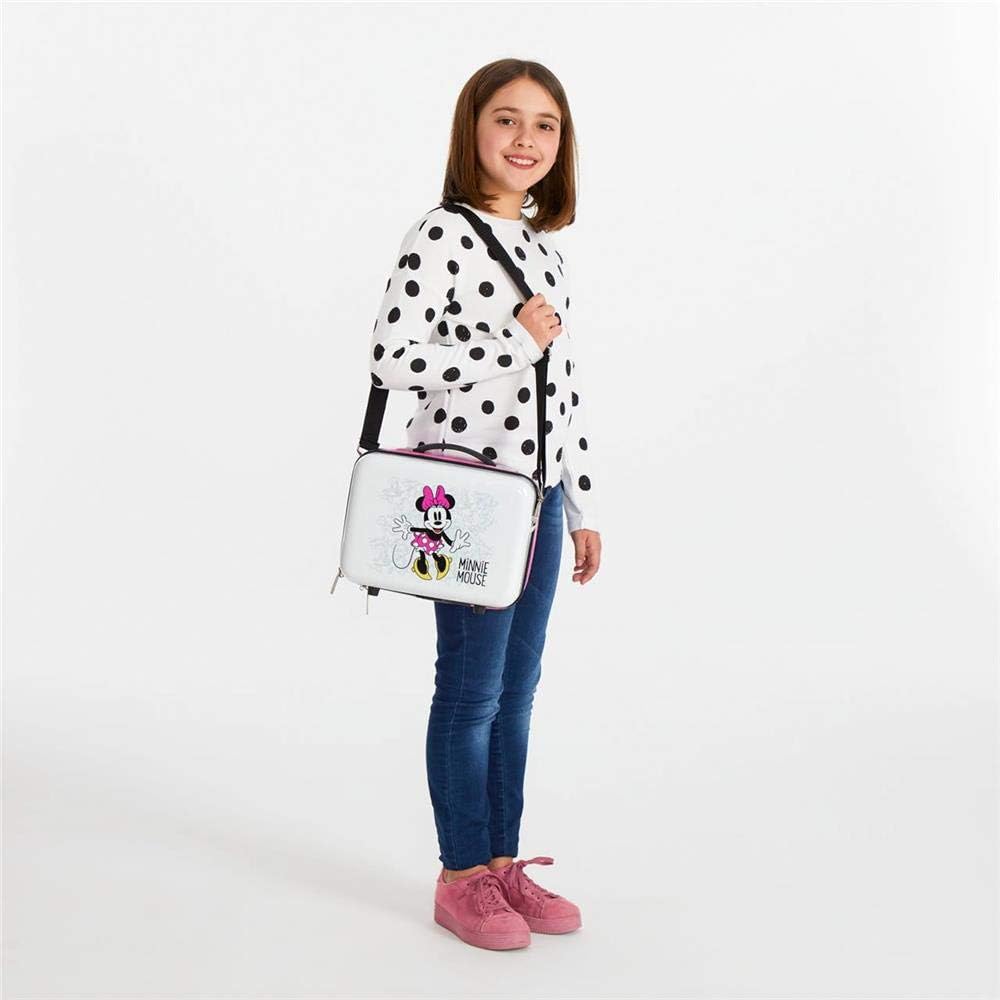 Disney Minnie Enjoy the Day Anpassungsfähiger Schönheitsfall Weiss 29x21x15 cms ABS, Rosa Rosa Toile