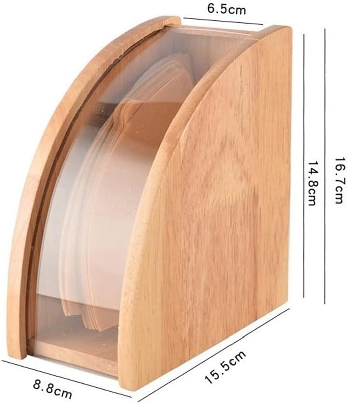 Kaffeefilter-Papierbox, Holz-Kaffeepapier-Aufbewahrungsbox, fächerförmiger Handtropf-Kaffeefilterhal