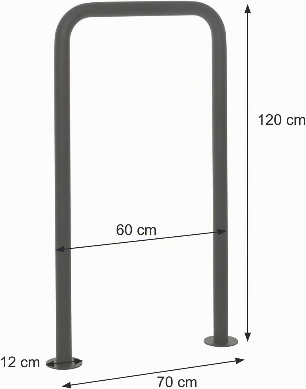 Mendler Fahrradbügel HWC-N42, Fahrradständer Anlehnbügel Bügel Absperrung, In-/Outdoor Stahl pulverb