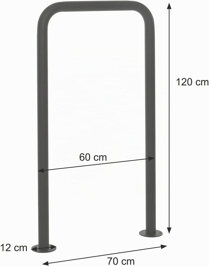 Mendler Fahrradbügel HWC-N42, Fahrradständer Anlehnbügel Bügel Absperrung, In-/Outdoor Stahl pulverb