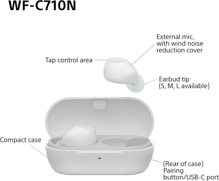 Sony WF-C710N – Truly Wireless Noise Cancelling Kopfhörer, leicht, Touch-Bedienung, Multipoint Conne