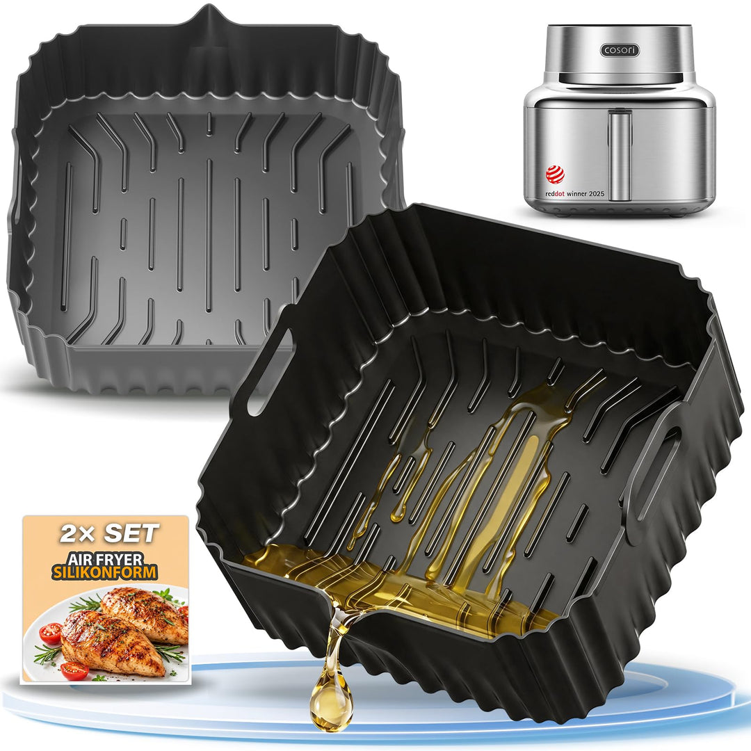 2 Stück Silikonform Heissluftfritteuse für COSORI Airfryer Iconic Single 6,2L | SE601S, Airfryer Sil