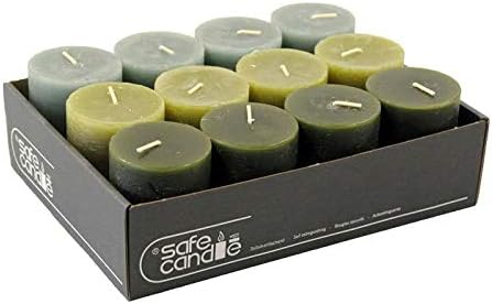 Rustikale Stumpenkerzen – Wachskerzen/Rustickerzen/Adventskerzen Weihnachten (Green Festive-Mix, Kle