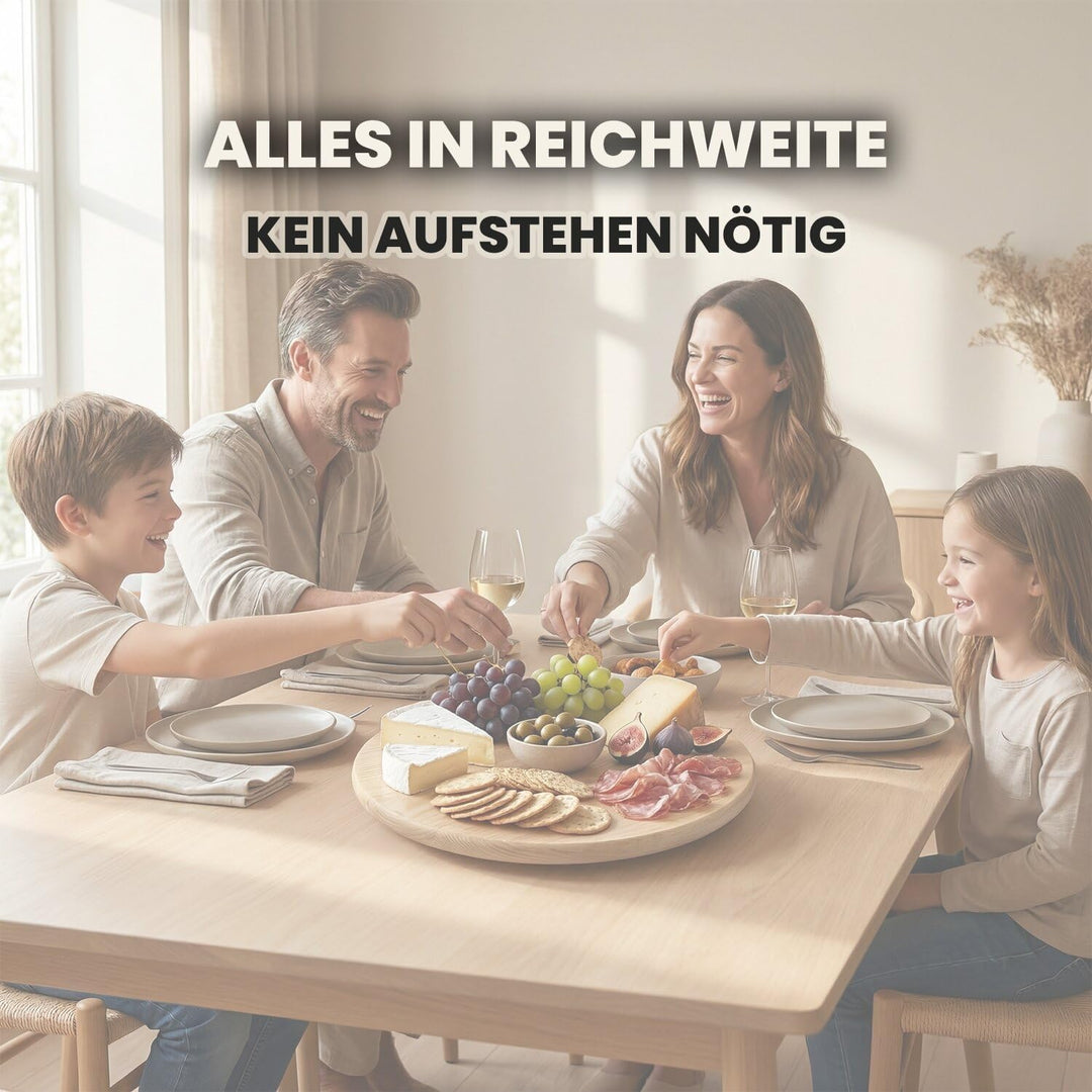 Drehteller Holz stabil mit Rutschfester Unterseite Durchmesser 30 cm | 30 cm, Robustes Buchenholz ma