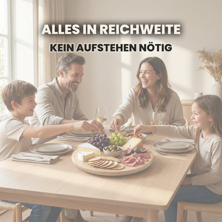 Drehteller Holz stabil mit Rutschfester Unterseite Durchmesser 30 cm | 30 cm, Robustes Buchenholz ma