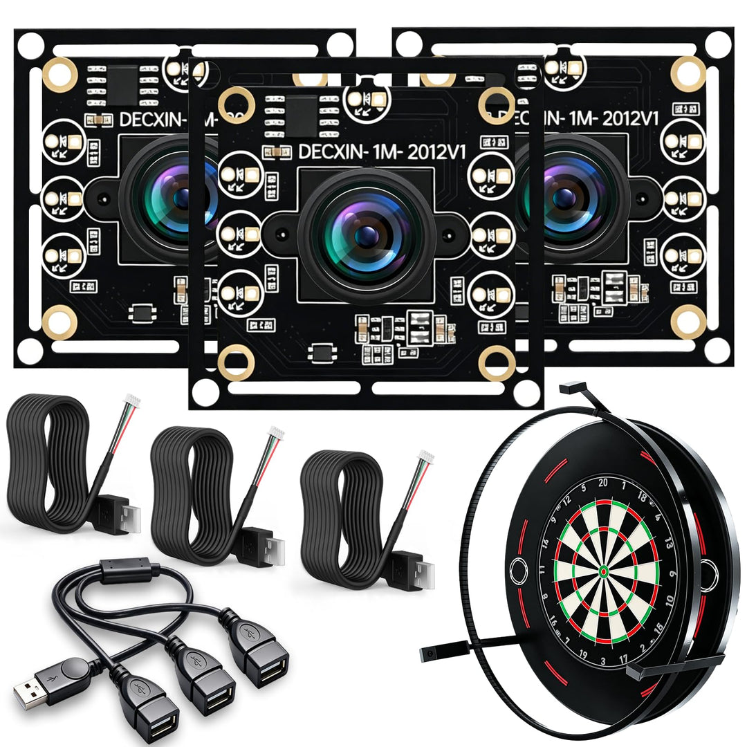 OV9732 Kameramodul 100°3er-Set mit USB 1-zu-3 Splitter,3m Kabel,1280x720 HD,30fps,Weitwinkel hohe Bi