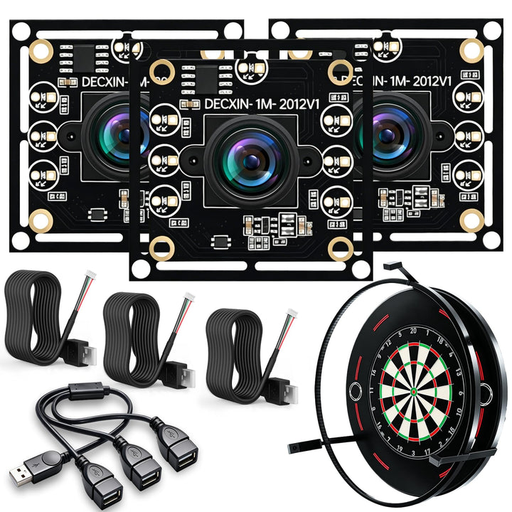 OV9732 Kameramodul 100°3er-Set mit USB 1-zu-3 Splitter,3m Kabel,1280x720 HD,30fps,Weitwinkel hohe Bi