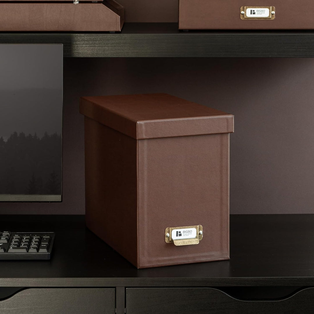 BIGSO JOHAN Hängeregisterbox A4 – Hängemappenbox mit Deckel und Griff – Schreibtischablage für Hänge