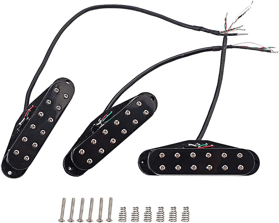 Alnicov Mini-Humbucker-Tonabnehmer für Gitarre, Hals, Mittelsteg, SSS-Tonabnehmer, Set für Stratocas