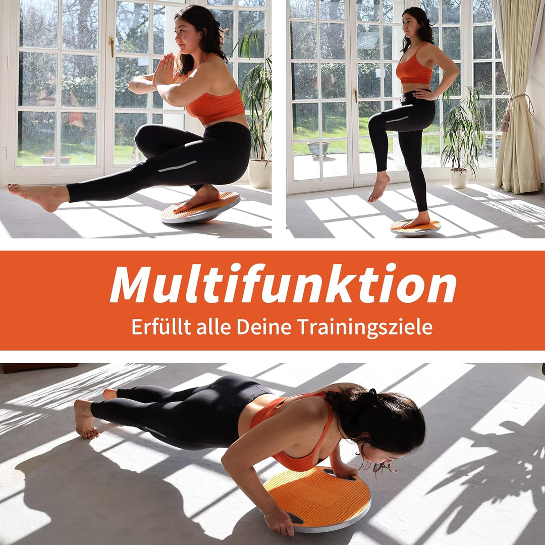 DH FitLife Balance Board, Wackelbrett, Balance Pad mit Griffen, extra gross Ø 42cm, max. 200 KG, Gle