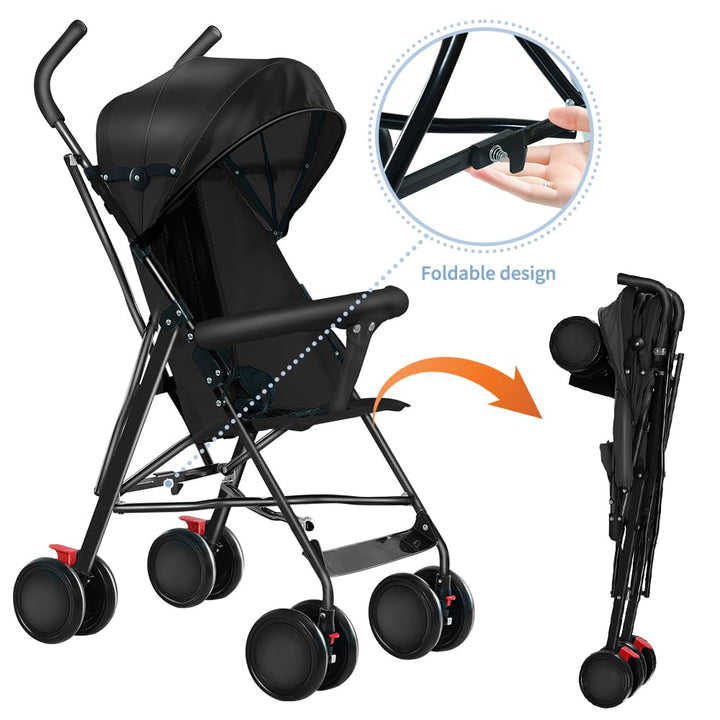 Kinderwagen für Babys, Komfort, kompakter Gehstock, 0 – 36 kg, Reisekinderwagen mit Baumwolle und Mo