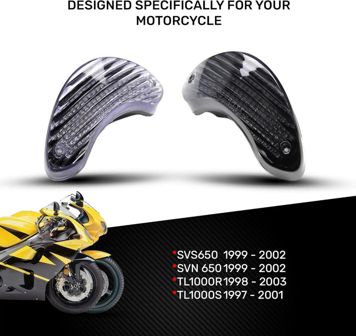 avdb-moto LED-Bremslicht mit integrierten Blinker kompatibel mit Suzuki SV 650, TLS, TLR 1999/2003 (