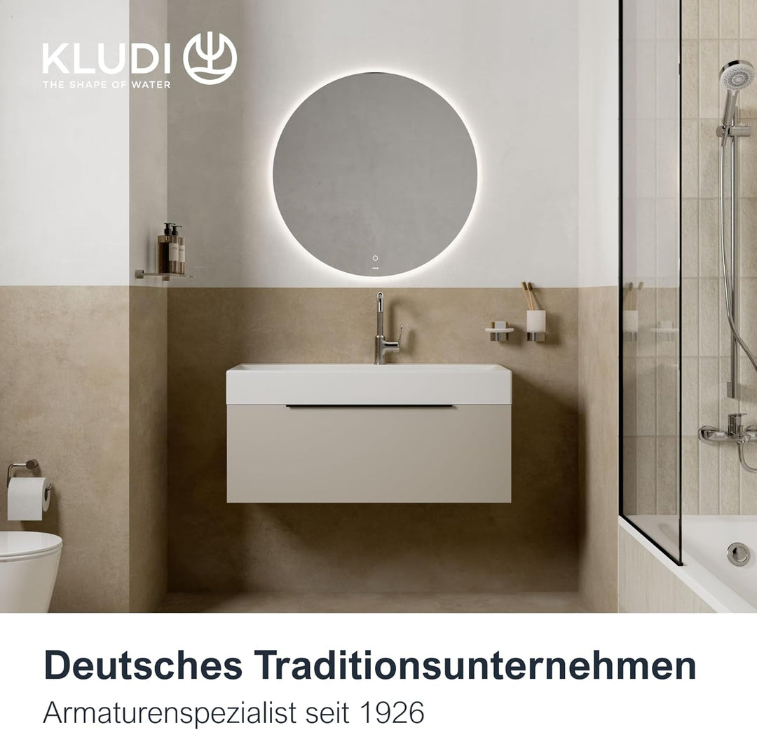 KLUDI-X1 Niederdruck Waschtischarmatur, Auslaufhöhe 95 mm, wassersparender Wasserhahn Bad Grösse M,