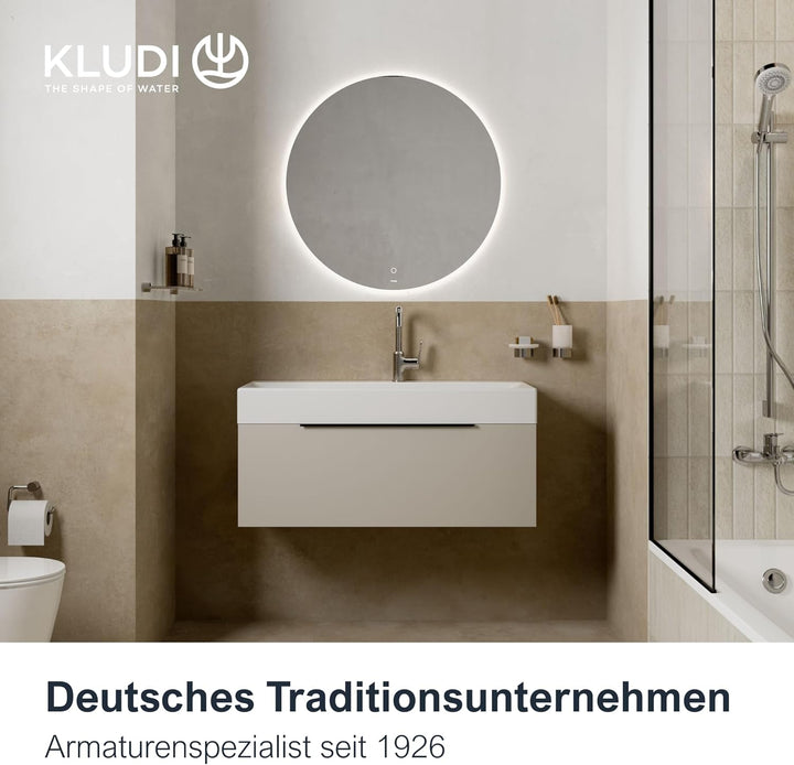 KLUDI-X1 Niederdruck Waschtischarmatur, Auslaufhöhe 95 mm, wassersparender Wasserhahn Bad Grösse M,