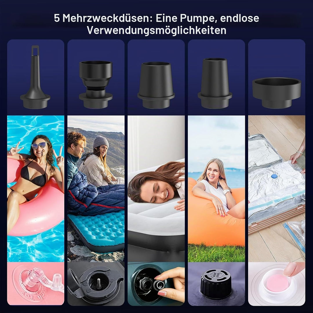 Elektrische Luftpumpe, Tragbare Kompakte Minipumpe, Über USB Wiederaufladbar Zum Aufblasen/Entleeren