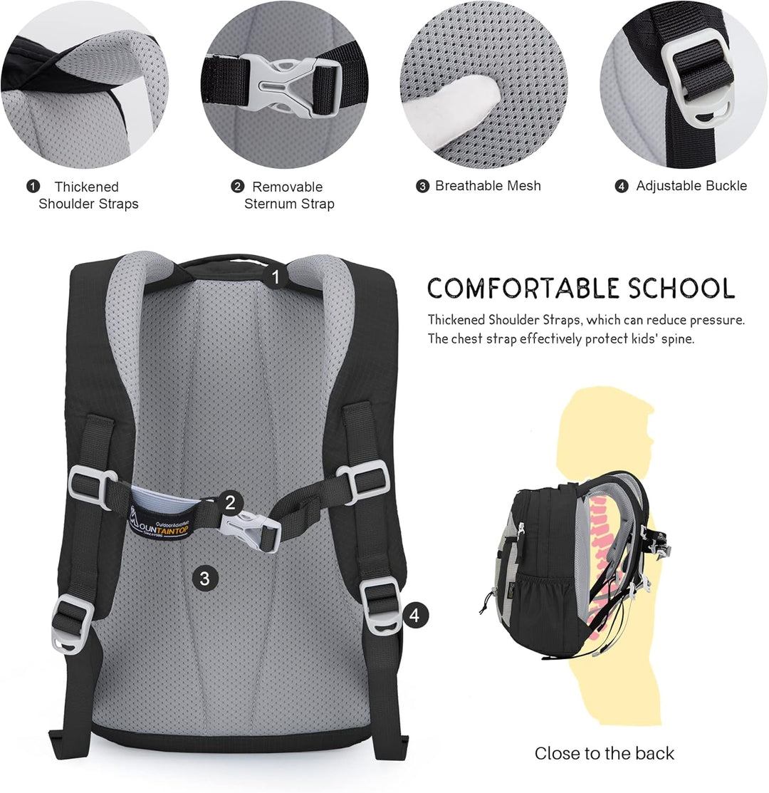 MOUNTAINTOP Kinderrucksack mit Brustgurt Kindergartenrucksack Mädchen Jungen Rucksack Mini Schultasc