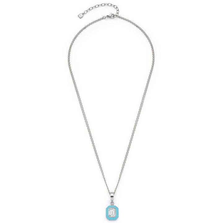 Leonardo Jewels Halskette Gigi, Kette aus Edelstahl mit Anhänger, Glas-Kristall, blau, silber, 45-50