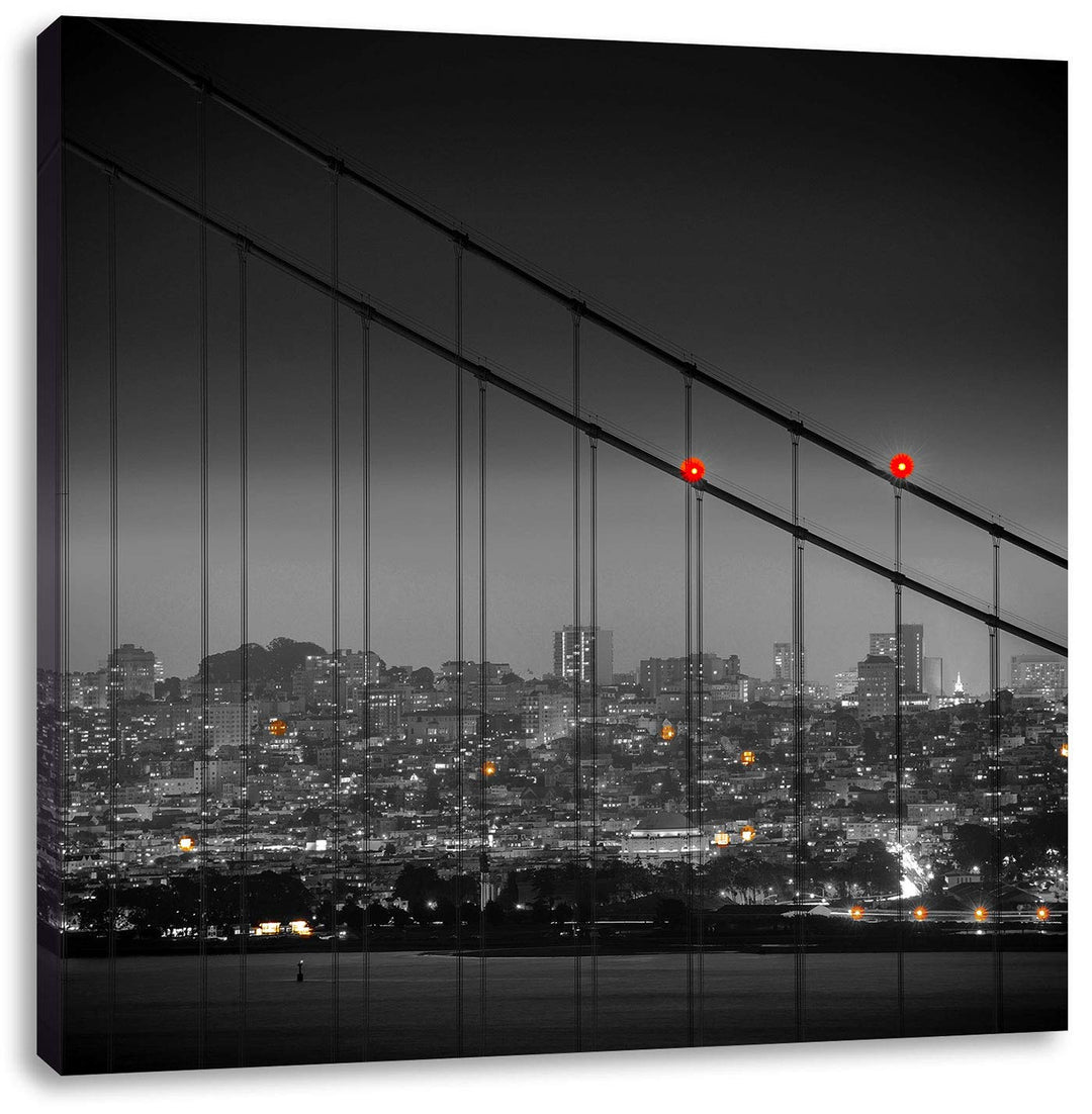 Pixxprint Skyline von San Francisco als Leinwandbild/Grösse: 70x70 cm/Wandbild/Kunstdruck/fertig bes