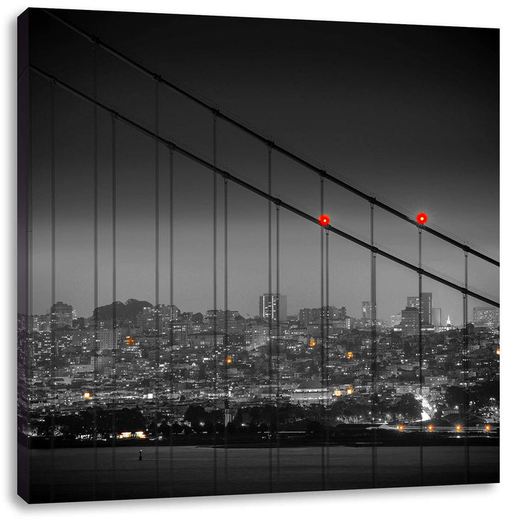 Pixxprint Skyline von San Francisco als Leinwandbild/Grösse: 70x70 cm/Wandbild/Kunstdruck/fertig bes