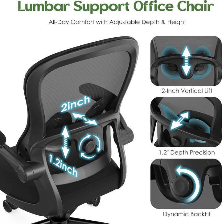 Farini Ergonomischer Executive Schreibtischstuhl Mesh Bürostuhl mit Verstellbarer Lendenstütze und a