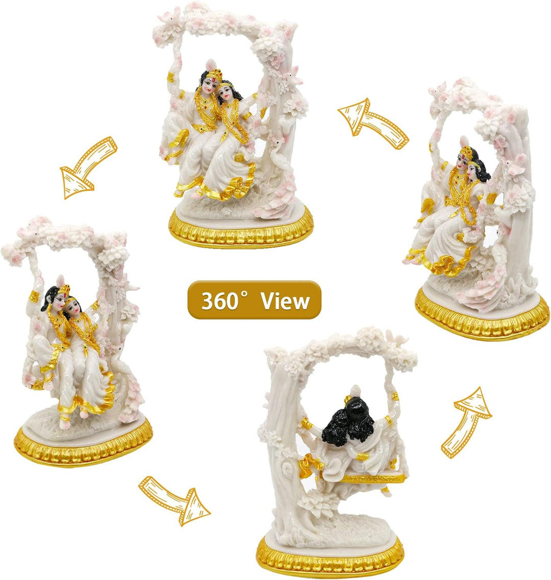 alikiki Indischer Gott Radha Krishna Statue - 17,0 cm H Indien Idol Radha Krishna Statue für indisch