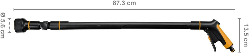 Fiskars Giessstab mit 3 Funktionen, Schwenkbarer SoftGrip-Düsenkopf, Durchflusskontrolle mit Frontre