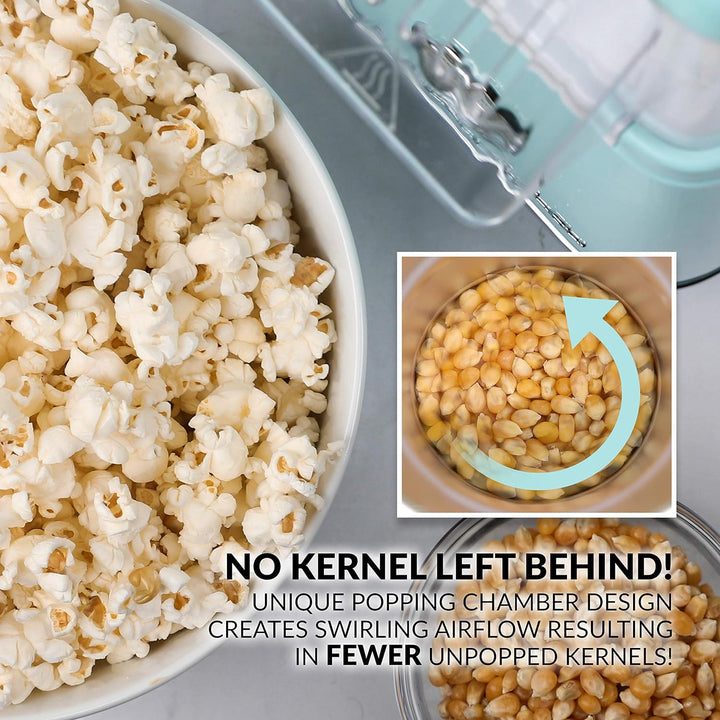 Nostalgia CLHAP12AQ Classic Retro Healthy Heissluft-Tisch-Popcorn-Maker, macht 12 Tassen, mit Kernel