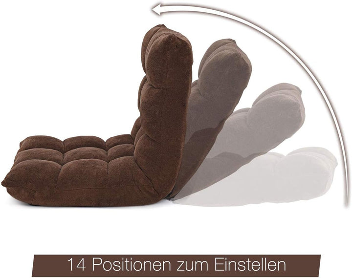 GOPLUS Bodenstuhl, Bodensofa mit Rückenlehne, Bodensessel mit Schlaffunktion, Floor Chair, Lazy Sofa