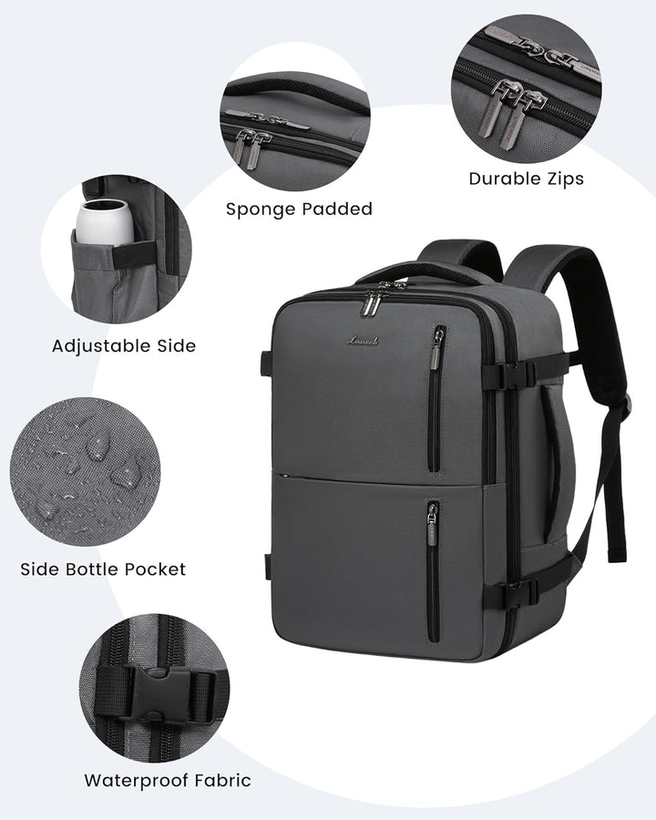 LOVEVOOK Ryanair Handgepäck Rucksack 40x20x25, Reiserucksack Flugzeug Damen Herren, Carry On Luggage