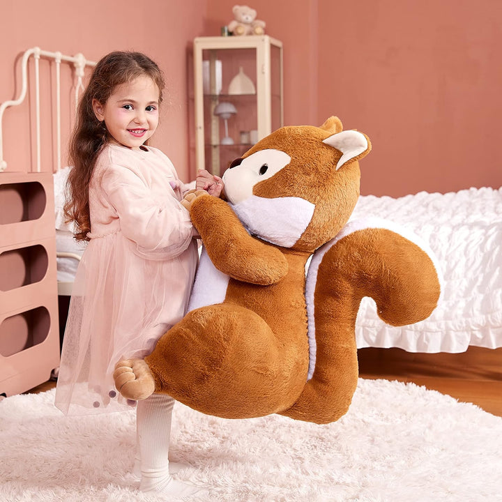 IKASA Gross Eichhörnchen Kuscheltier Riesen Stofftier,60cm Gross Plüschtier Riesige Plüsch Spielzeug