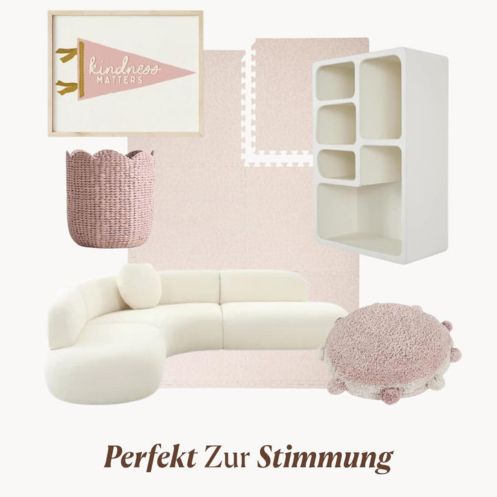 Toddlekind Puzzlematte Kinder, 6-Tlg. Inkl. Rand – Baby-Puzzlematten & Puzzle Bodenmatte, Ungiftige