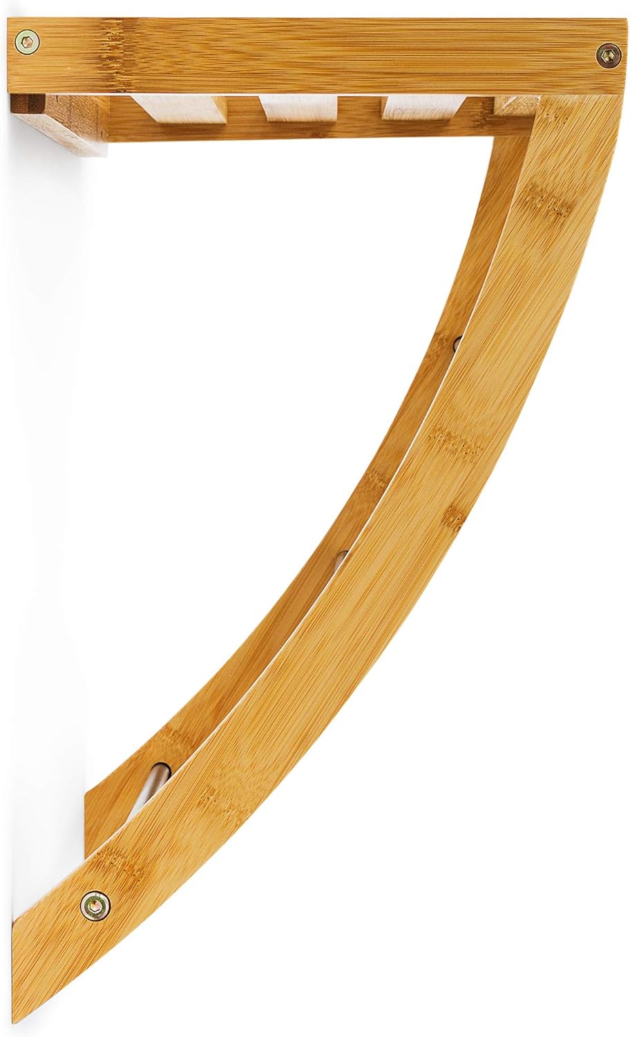 Relaxdays Wandhandtuchhalter mit 3 Handtuchstangen HBT 40 x 38 x 24,5 cm,Holz, Naturbraun
