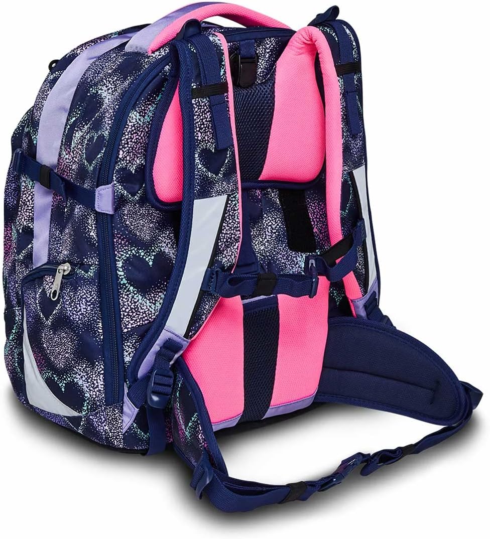 Seven Schulrucksack ergonomisch und erweiterbar - mit mehreren Fächern - Schulranzen für Mädchen Jun