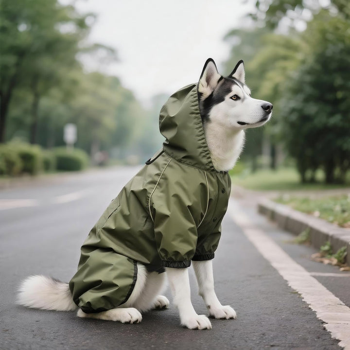 Idepet Regenmantel für Hunde Regenjacke Hund Winddicht Wasserdicht Hundamantel mit Kapuze für kleine