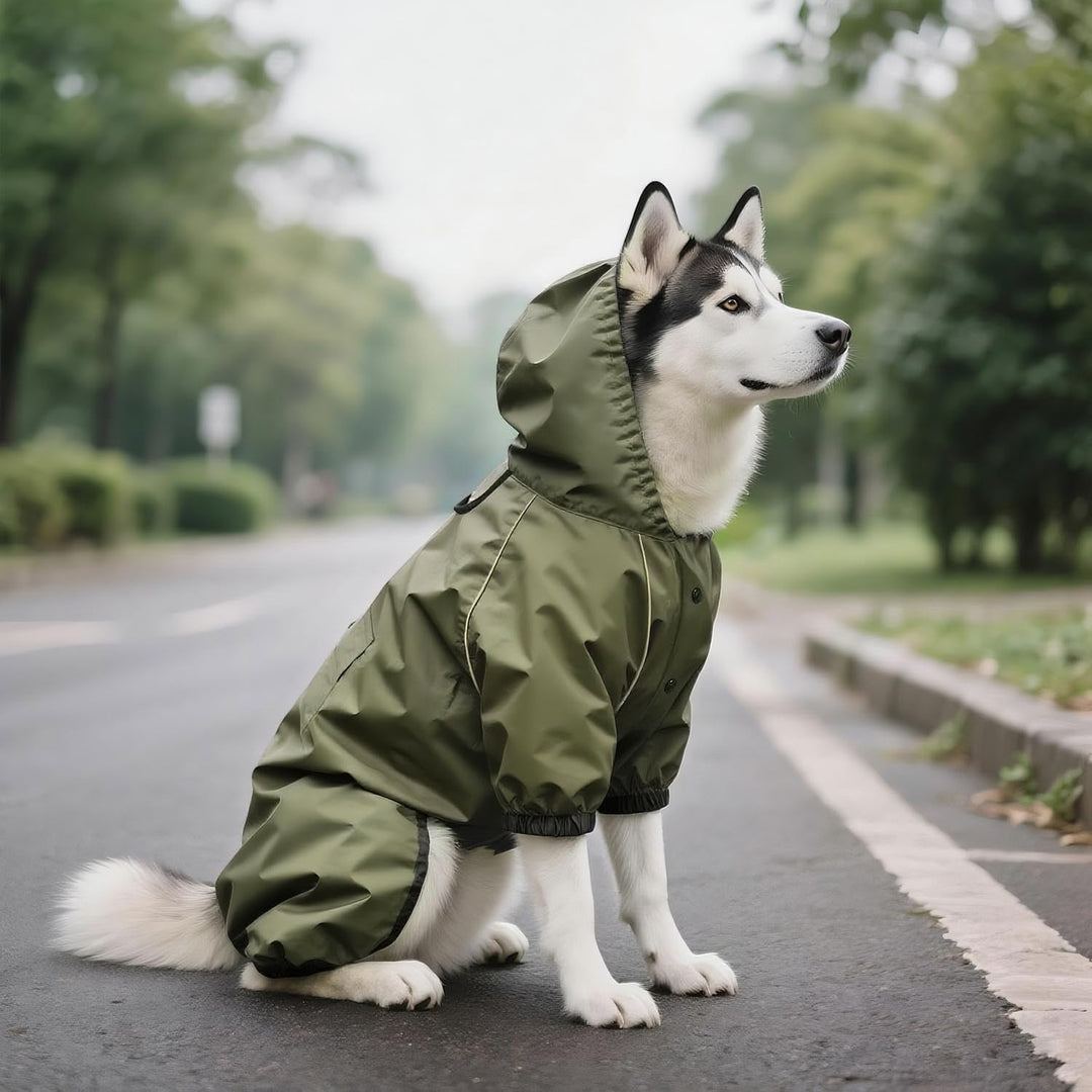 Idepet Regenmantel für Hunde Regenjacke Hund Winddicht Wasserdicht Hundamantel mit Kapuze für kleine
