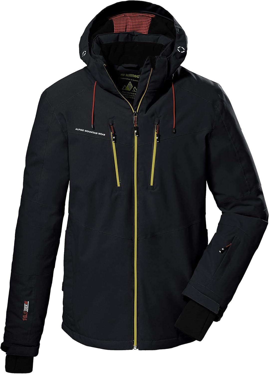 Killtec Herren Skijacke Ksw 44 Mn Ski Jckt/Funktionsjacke mit abzippbarer Kapuze, 10.000 mm Wassersä