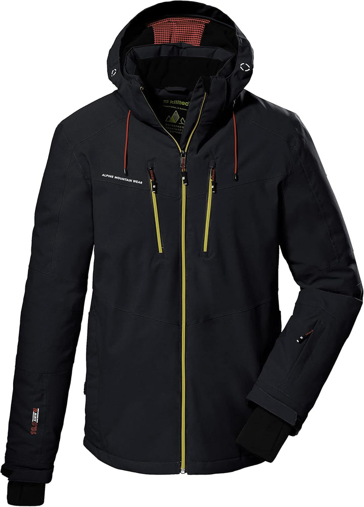 Killtec Herren Skijacke Ksw 44 Mn Ski Jckt/Funktionsjacke mit abzippbarer Kapuze, 10.000 mm Wassersä