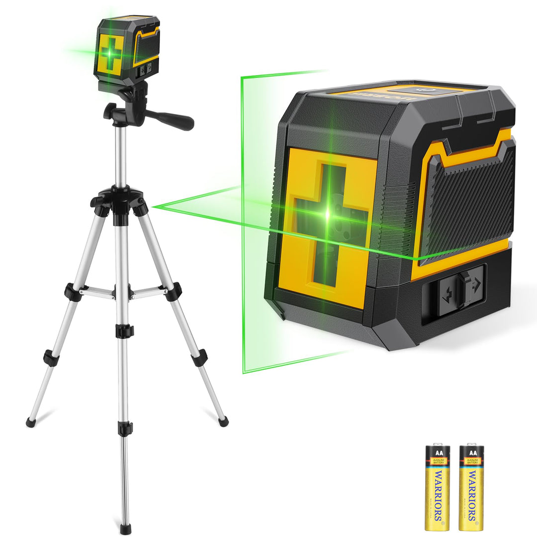 Kreuzlinienlaser mit Stativ,ASOBRIS Laser-Wasserwaage Selbstnivellierend Linienlaser Grün, Vertikale