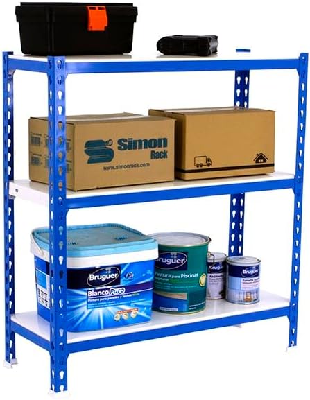 SimonRack Schwerlastregal, Lagerregal, 90x100x50 cm, Metallregal, Kellerregal, Biegestelle 180 kg, 3