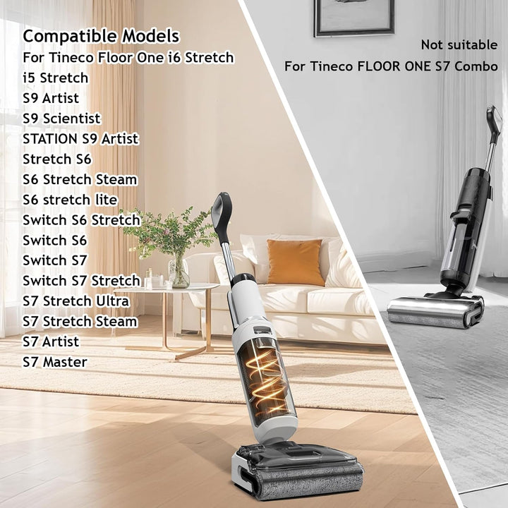 Rollenbürste + Filter Ersatzteile für Tineco Floor One Stretch S6 Nass- und Trockensauger, Zubehör-S