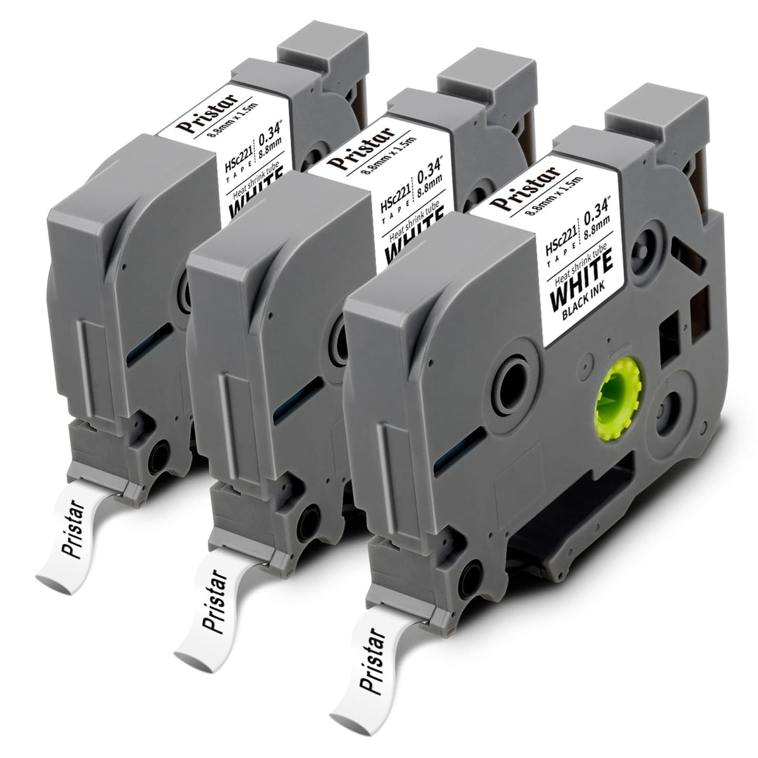 3x Pristar kompatibel Schrumpfschlauch als Ersatz für Brother HSe-221 HSe221 HS-221 Etikettenband Sc