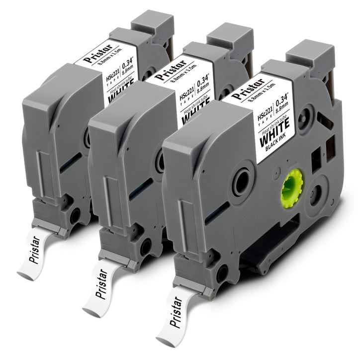 3x Pristar kompatibel Schrumpfschlauch als Ersatz für Brother HSe-221 HSe221 HS-221 Etikettenband Sc