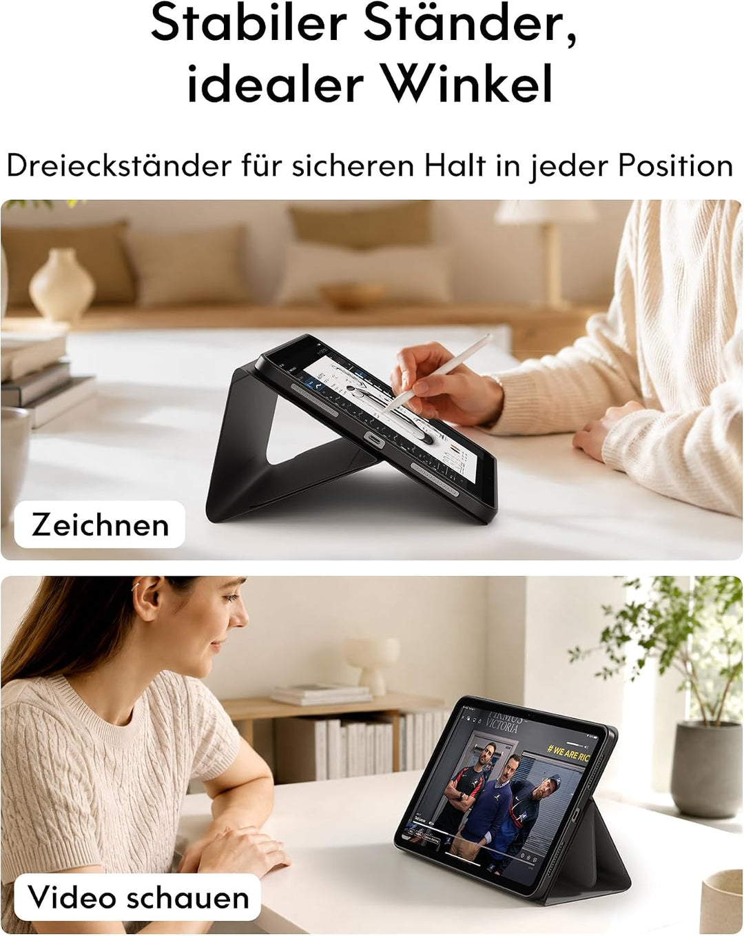 CHESONA Tastatur Hülle für iPad 11 (A16)/10. Gen, Air 11" M4/M3/M2, Air 5/4 | Abnehmbare Bluetooth-T