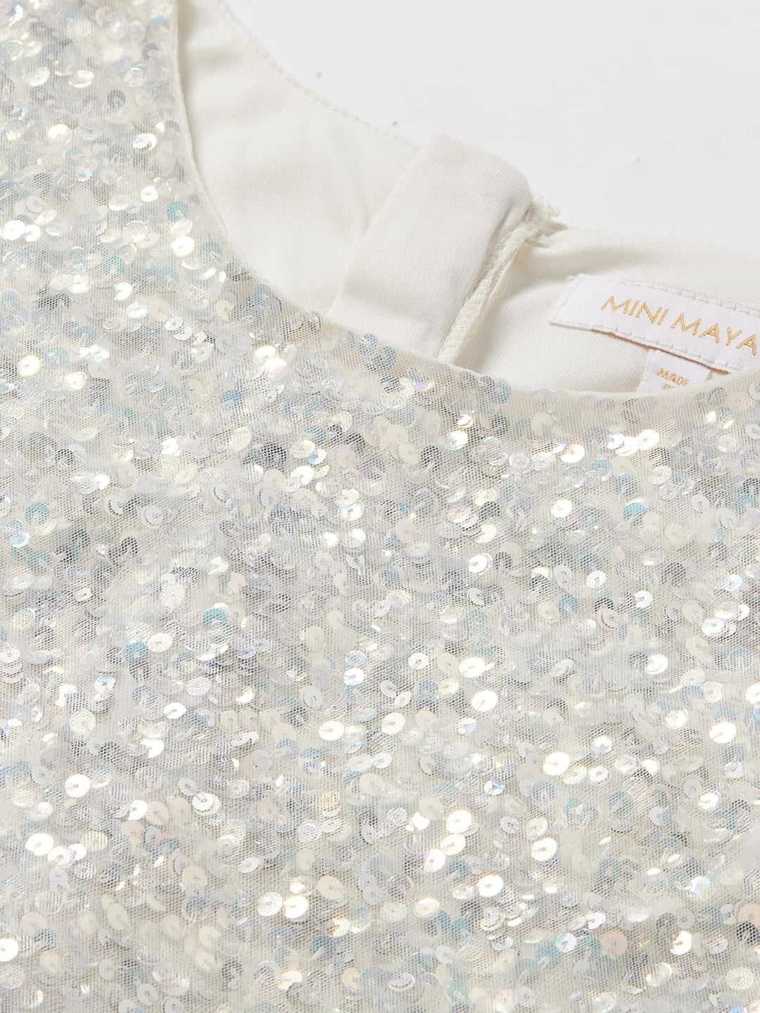 Maya Deluxe Mädchen Paillettenverziertes Hochzeit und Geburtstag Festlich mit Bandschleife Brautjung