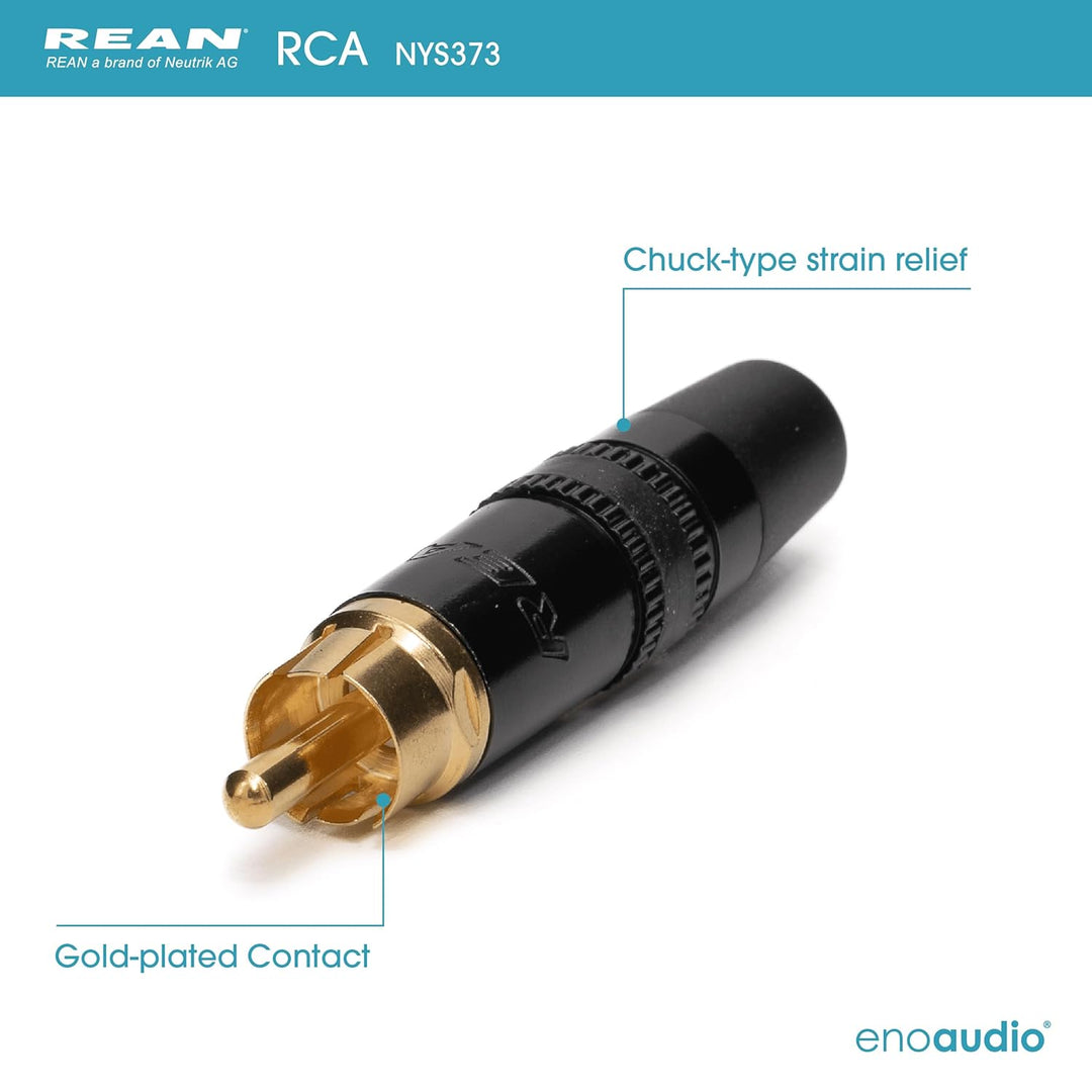 enoaudio Mogami 2534 Quad Professionel Studio Kabel | Neutrik Gold Cinch RCA | HiFi, White, 0,5 m Wh