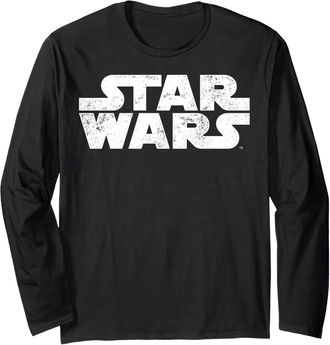 Star Wars Distressed Title Logo Langarmshirt