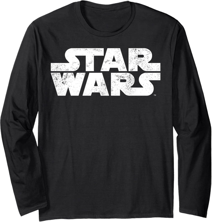 Star Wars Distressed Title Logo Langarmshirt