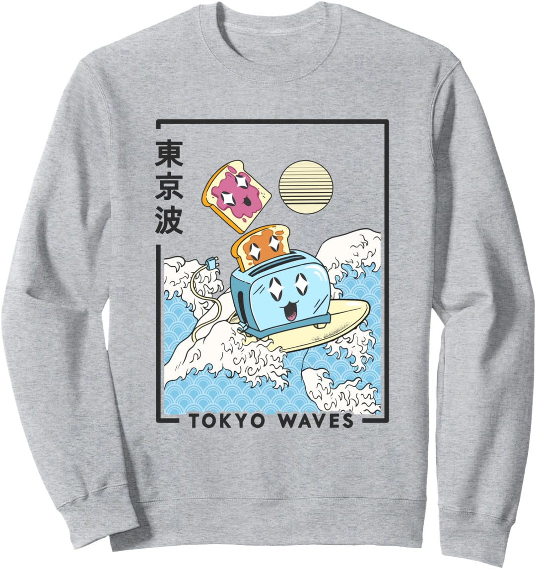 Toaster Erdnussbutter Jelly Japanische Welle Kawaii Ästhetisch Sweatshirt